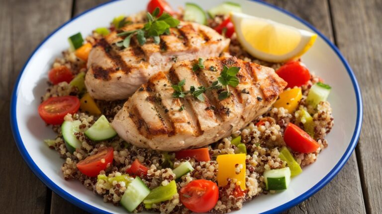 Herb-Grilled Chicken Breast with Quinoa Salad