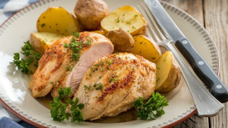 Savory Chicken Breast with Roasted Potatoes Recipe